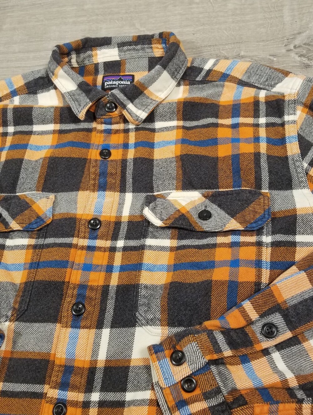 Patagonia Mens Long Sleeve Fjord Flannel Shirt L Plaid Button Up Organic Cotton - Picture 2 of 7
